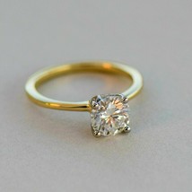 2Ct Round Cut Simulated Diamond Engagement 14k Yellow Gold Plated Solitaire Ring - £36.92 GBP
