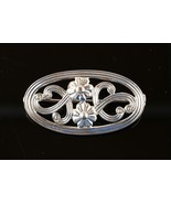 *Vintage Sterling Silver +14k Oval Flower Pin Brooch - $552.13 MXN