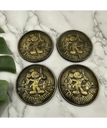 Vintage Walt Disney World Brass Metal Coaster Set of 4 Castle Canada Made - €23,87 EUR