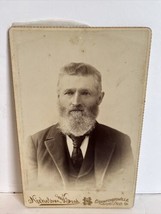Vintage Cabinet Card Man with Beard J Nickleson &amp; Sons in Crawfordville Indiana - £11.86 GBP