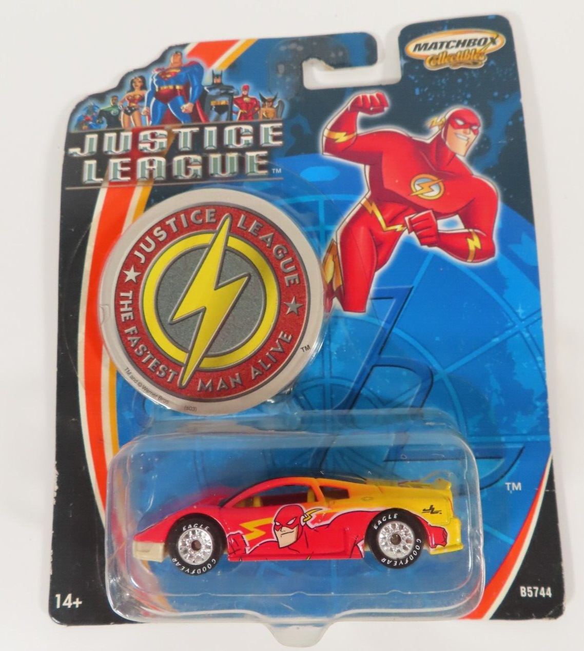 The Flash Matchbox Collectibles Justice League DC Comics B5744 Mattel Car 2003 - £14.22 GBP