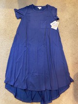 LulaRoe Carly Dress solid dark Blue Hi Lo Swing Sz XXS NEW with Tag - £14.78 GBP