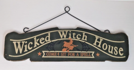 Wooden sign plaque Halloween Wicked Witch House Come &amp; Sit for a spell - £15.81 GBP