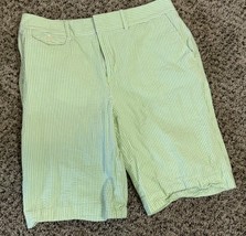 Ralph Lauren Golf Shorts Women&#39;s 8 Green Seersucker Flat Front Picklebal... - $457.39 MXN