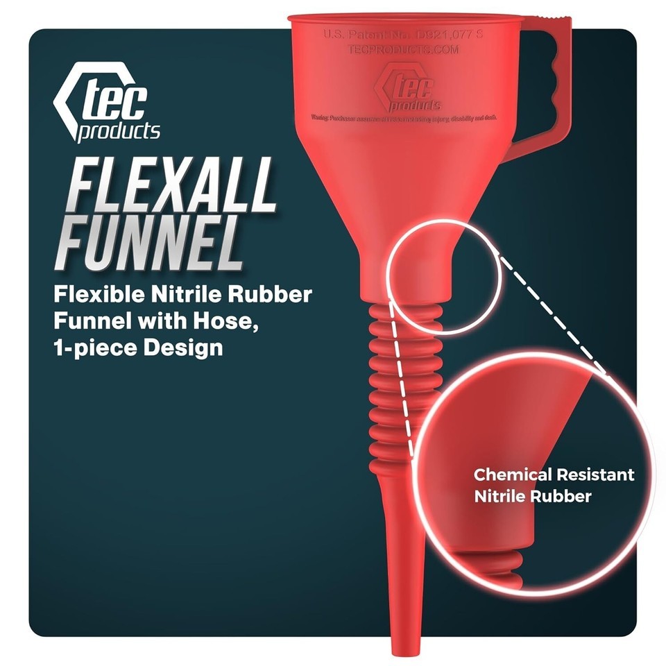 FlexAll Funnel - Long Flexible Nitrile Rubber Automotive Oil & Fluid Transfer Item image 4