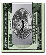 RATHER PLAY GOLF STAINLESS STEEL MONEY CLIP GOLFING DAD BROTHER SON HOT!... - $20.76