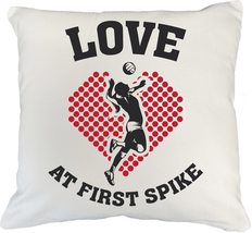 Love At First Spike Cute Sports Pillow Cover For Athlete, Trainor, Director, Coa - £19.77 GBP+