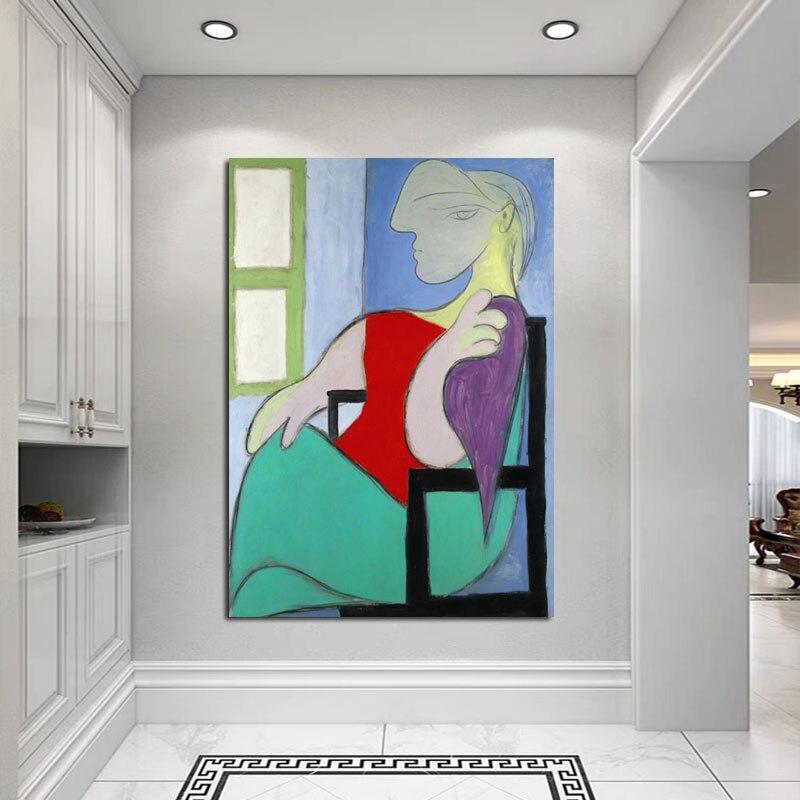 Hand Painted Oil Paintings Picasso The Woman Sitting by the Window Abstract Wall Item image 3