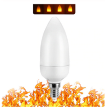LED Flame Effect Candelabra Light Bulb- Simulated Fire Flicker Lamp, E12 Base 3w - £7.01 GBP