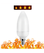 LED Flame Effect Candelabra Light Bulb- Simulated Fire Flicker Lamp, E12... - £6.93 GBP