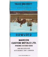 Ontario Matchbook Cover Kitchener Marcon Custom Metals - $1.97