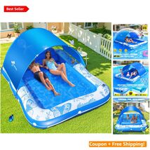 Spacious Butterfly Design Inflatable Tanning Lounger with Canopy - For 2... - $141.52
