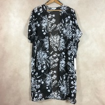 CALVIN KLEIN Black/White Floral Chiffon Cover-up Kimono Cardigan NWT 4 - £12.19 GBP