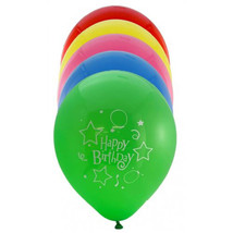 Alpen Happy Birthday Balloons 20pk 25cm (Assorted Colours) - £24.21 GBP