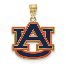 SS w/GP Auburn University Large Enamel Pendant - £75.64 GBP