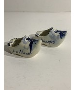 Lot of 2 Vintage Dutch Holland Ceramic Shoe Ash Tray 2.5 inch Windmill - £7.58 GBP