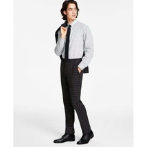 Bar III Men&#39;s Slim-Fit Stretch Check Dress Pants in Brown Check-32x32 - £31.66 GBP