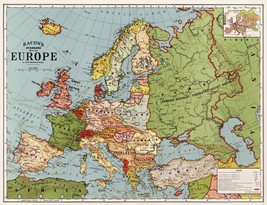 11958.Decoration Poster.Home interior design.Room wall decor.Europe old map - $23.97 CAD+