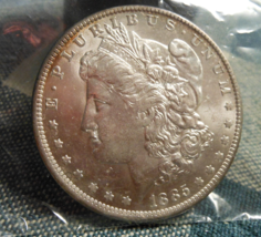 1885-O Morgan 90% Silver Dollar Bu With Slightest Rim Toning - £43.28 GBP