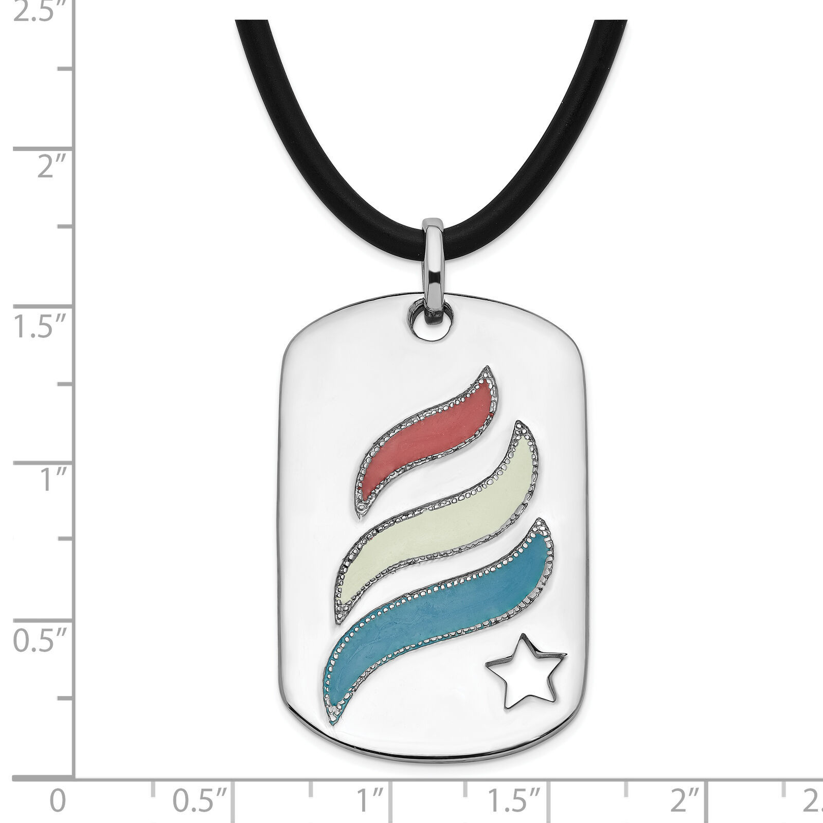 Sentimental Expressions Silver Polished & Enameled Embrace Hope Dogtag Rubber Co Item image 2