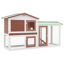  Rabbit Hutch Brown and White Solid Fir Wood, Plywood Large - $166.49