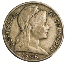 Colombia 5 Centavos, 1946~Free Shipping #A155 - £4.52 GBP