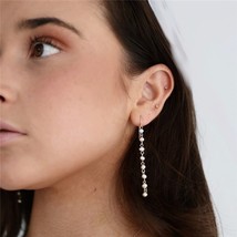 Handmade Natural Pearl Drop Earrings Gold Filled Earrings Jewelry Boho Oorbellen - £39.64 GBP