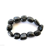 Shungite 15mm Nugget Gemstone Stretch Bracelet Protection from EMFs Reiki - $19.80