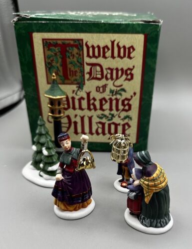 Primary image for Dept. 56 Dickens Village The 12 Days of Christmas Two Turtle Doves 4 Set #58360