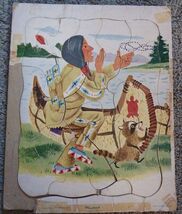 Vintage Playskool INDIAN Frame Tray Puzzle - $9.99