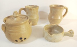 Vtg Lot Of 4 Cole Pottery North Carolina Mugs, Votive Candle, Butter / Creamer - £25.59 GBP