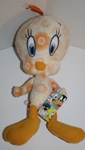 Tweety Bird 12&quot; Looney Tunes Plush Stuffed Toy Yellow Orange Flowers Warner Bros - £9.23 GBP