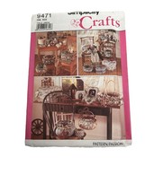 Simplicity Crafts 9471 Baskets Frames Covered Boxes Sewing Pattern Uncut Vintage - $5.93