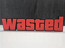 Grand Theft Auto GTA Wasted Sign Desk Decor Gamer Room Gift Man Cave Col... - $12.73