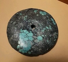 Vintage Large Tibetan Turquoise Stone Bead - $125.77