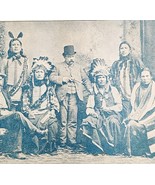 1891 Group Of Sioux Chiefs Blue Plate Print Victorian Indian War History... - $570.99 MXN