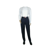 Men Apollo King Banded Collarless suit Mandarin 5 Hidden Button Panel AG52 Navy image 8