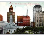 City Hall World Building Tribune Bldg New York City UNP DB Postcard O15 - $3.91