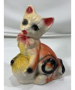 BLOWOUT - VintagePlaster WHITE CAT w/YARNBALL Carnival Prize 7&quot; x 5&quot; x 2.5&quot; - €8,59 EUR