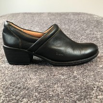 BOC Born Clogs Shoes Womens 6.5M Black Leather Split Toe Slip-On Bootie Nursing - £18.78 GBP