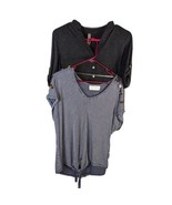 Womens Short Sleeve Shirts Medium (French Laundry &amp; Perception) Gray Blue - $21.22