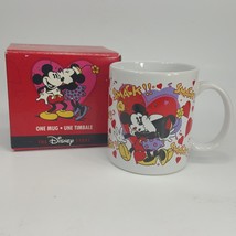 The Disney Store Mickey and Minnie Mouse Hearts Smack Kissing Mug UEHH9 - $7.00