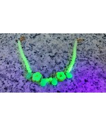 Czech Uranium glass bracelet vaseline glass beads vintage jewelry #24010a - $409.89 MXN