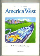 America West Airlines In Flight Magazine September 1990  Electric Car Cover - £11.60 GBP