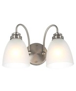 Hampton Bay Hamilton 2-Light Brushed Nickel Vanity Light w/ Frosted Glas... - €21,23 EUR