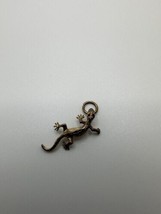 Vintage Gold over Sterling Silver Gecko Lizard Bracelet Charm 2.7cm - £11.86 GBP