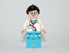Minifigure Female Doctor red Stethoscope Hospital C Custom Toy - £3.97 GBP