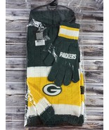 Green Bay Packers Green &amp; Gold Knit Gloves and Scarf Set - Little earth ... - $9.74