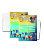 12 TROLLS WORLD TOUR Birthday Invitation Cards (12 White Envelops Included) - $16.82