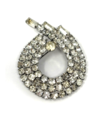 Vintage Midcentury Rhinestone Silvertone Brooch - $520.00 MXN